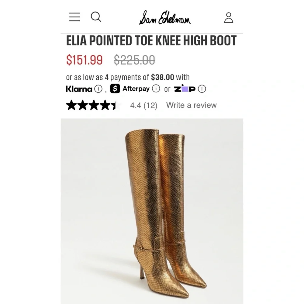 Sam Edelman Elia Bronze Metallic Snake Print Boot (Size: 9) - Picture 5 of 11